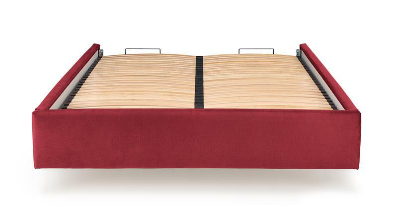 Manželská posteľ 160 cm Mondelo 160 (bez čela postele) (s úložným priestorom) (s roštom) (bordová)