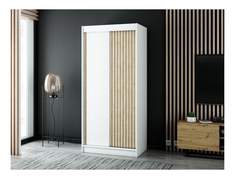 Ruhásszekrény 100 cm Ladonna (matt fehér)