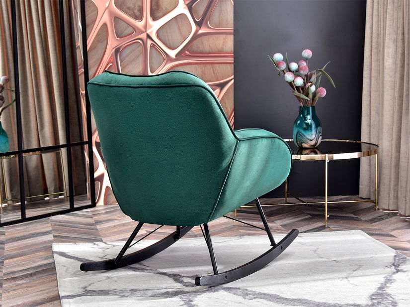 Hojdacie kreslo Coccolisimo (zelená + buk čierny)