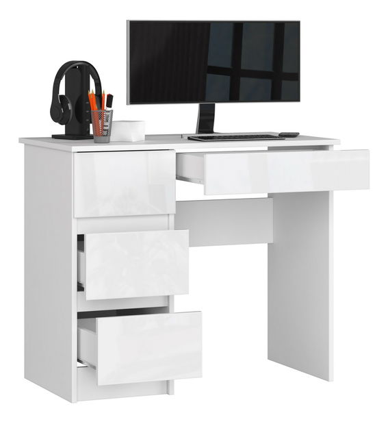 PC asztal Benicio II (fénes fehér) (B)