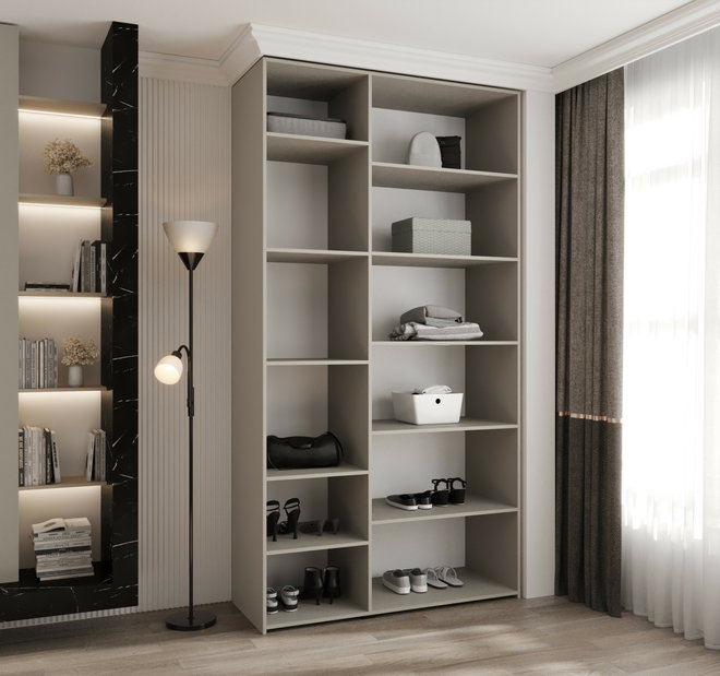 Šatníková skriňa 130 cm Carmela 40-1 (biela + čierna)