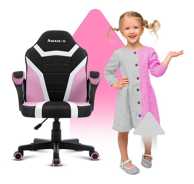 Scaun gaming pentru copii Rover 1 (negru + roz)