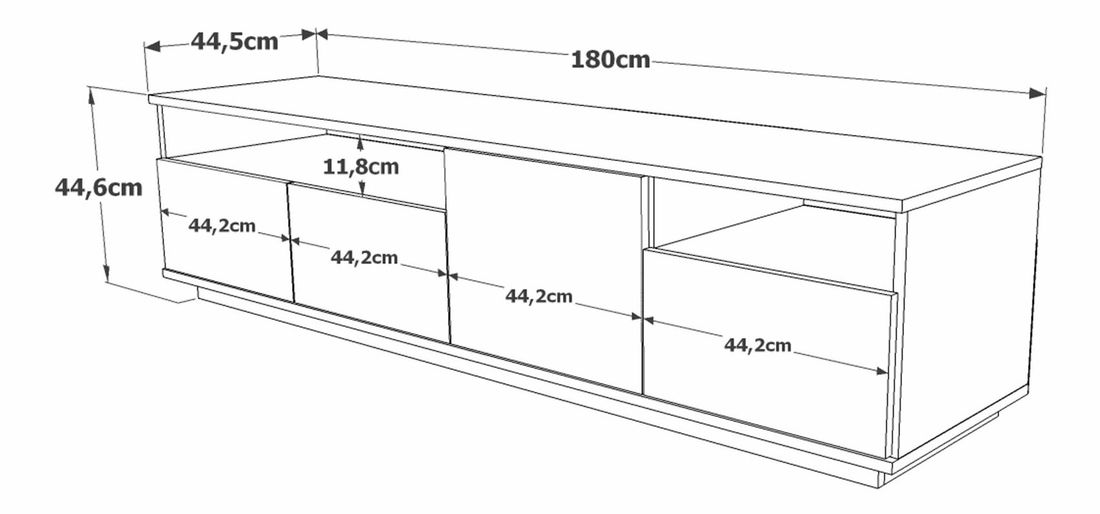 TV stolík/skrinka Fera 6 (borovica atlantická + antracit) *výpredaj