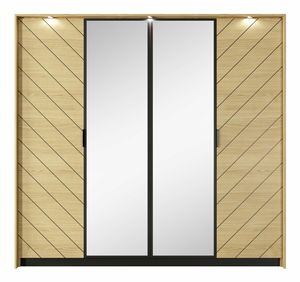 Ormar za garderobu Versaccio 220 (hrast scandi + crna)