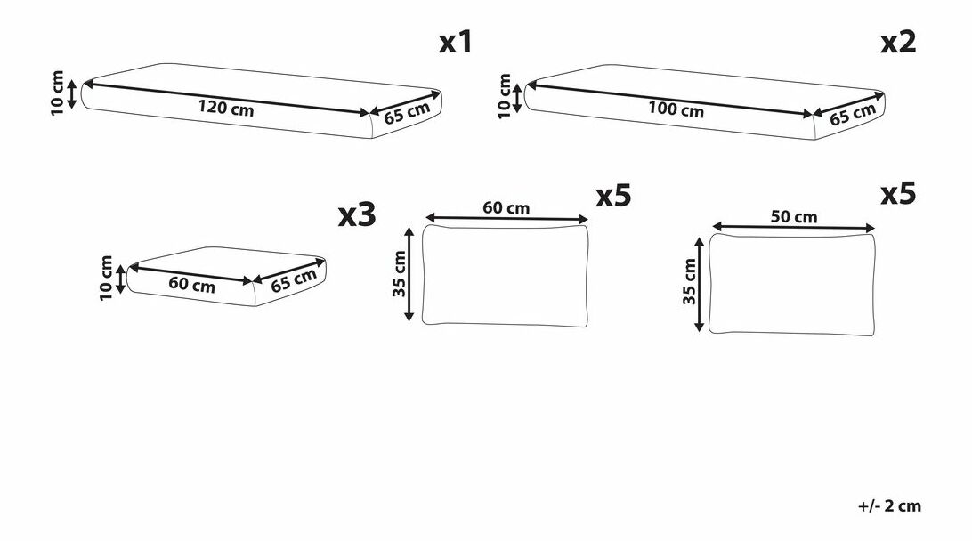 Komplet presvlaka za vanjske garniture XXL CAMELLIA (poliester) (siva)