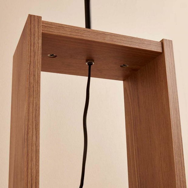 Lampă de podea cu rafturi Astaresta 6 (Bej + lemn)