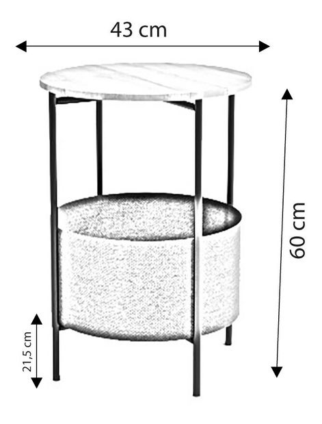 Príručný stolík Rotenstein (Orech + Čierna) *výpredaj
