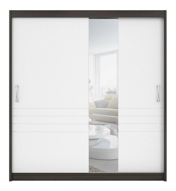 Šatníková skriňa BRW Elda F38/200/32 (wenge + biela)