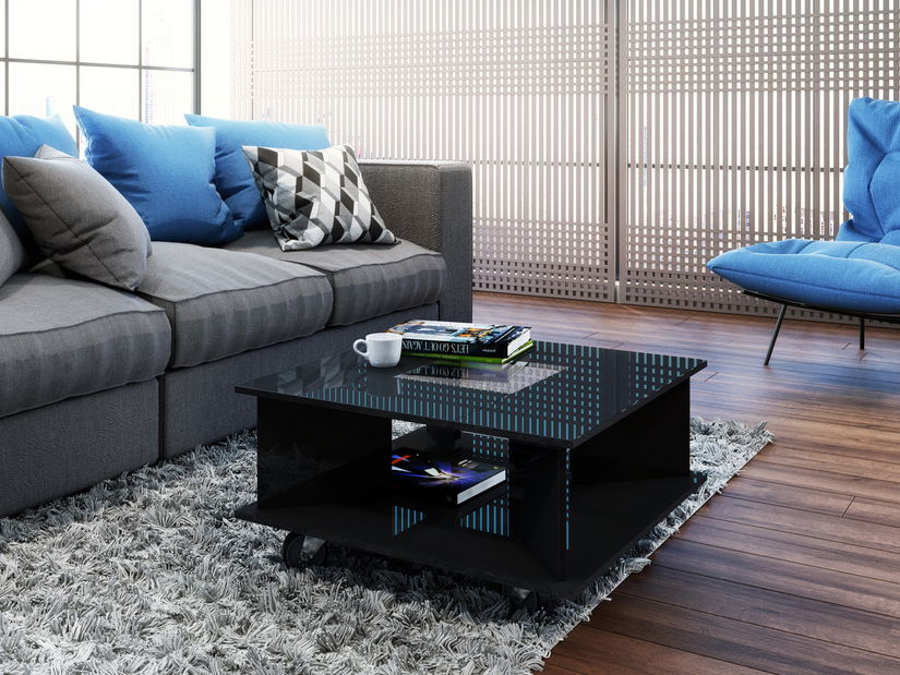 Dohányzóasztal Piren (fényes fekete)