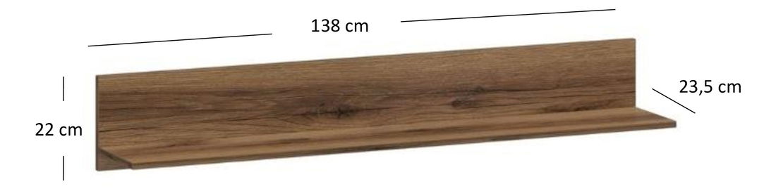 Poliță 140 cm Marni (Stejar delano închis)