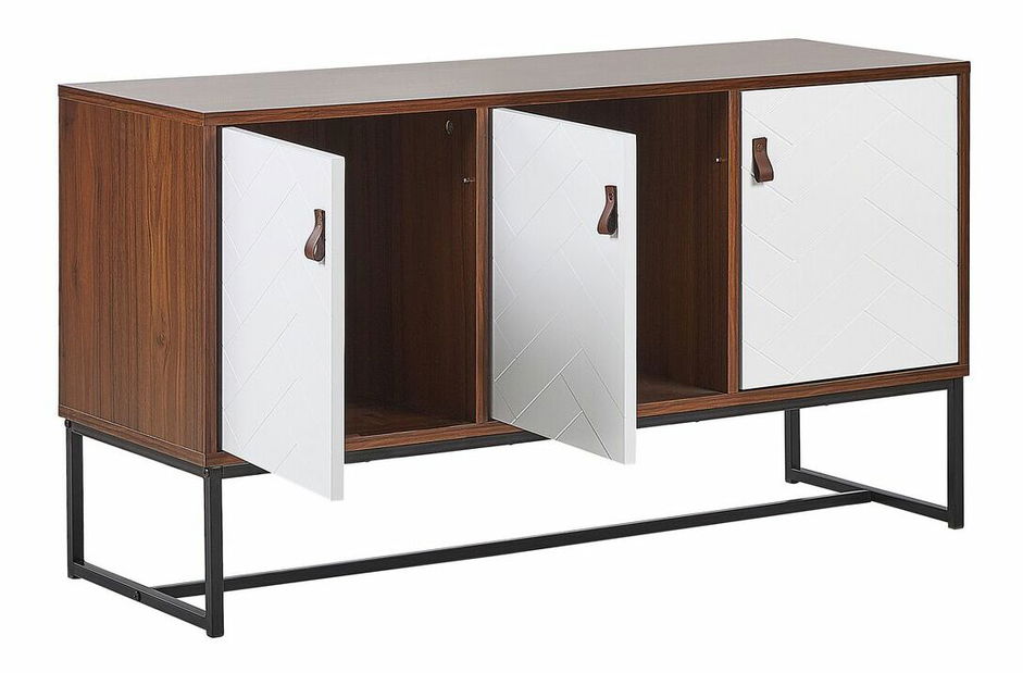 Dulap NAVVEA (trei uși) (lemn deschis + alb)