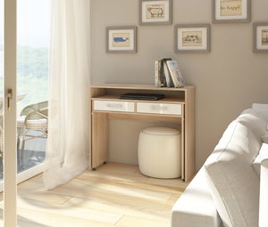 Masă PC Zoe stejar sonoma deschis + alb lucios