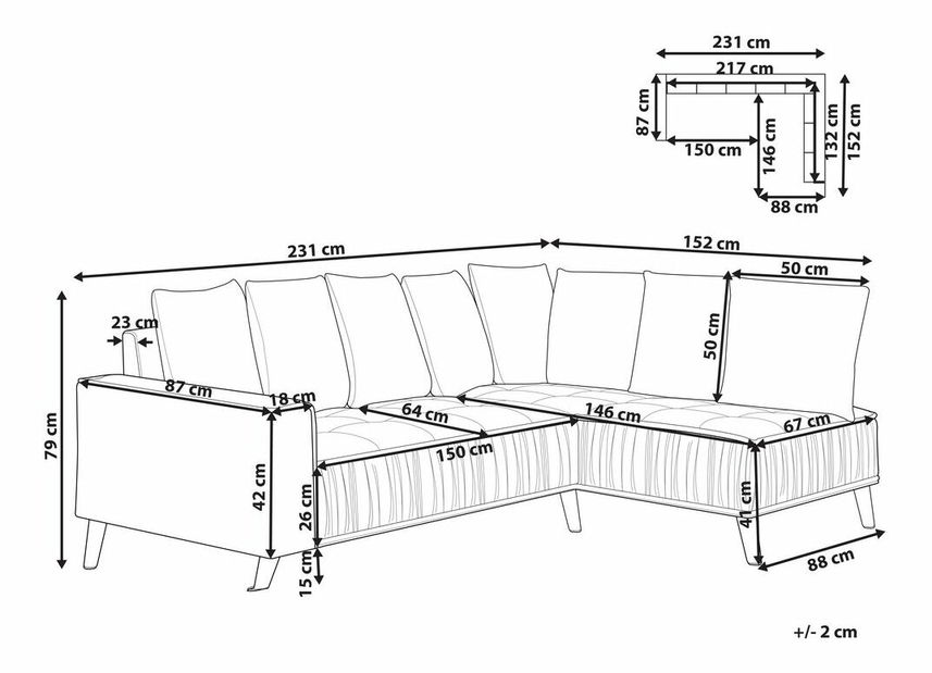Rohová sedacia súprava Genesis (sivá) (L)
