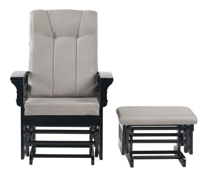 Fotoliu balansoar cu suport picioare Kairasa (gri + negru) 