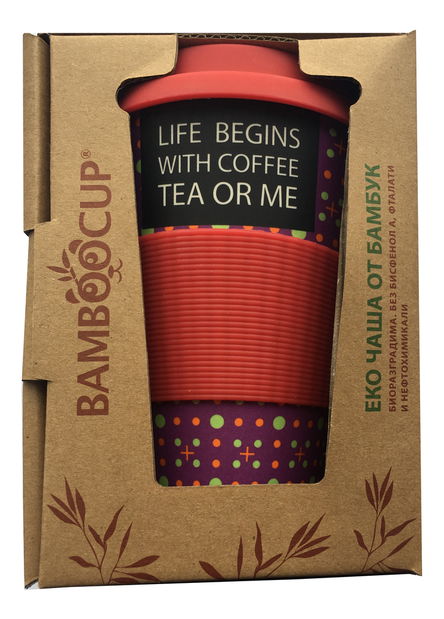 Termo hrnček Balev Bio Eco Bamboo Cup Slogan 0,4l