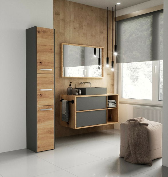 Kupaonski ormarić Samways 2 (antracit + hrast artisan)