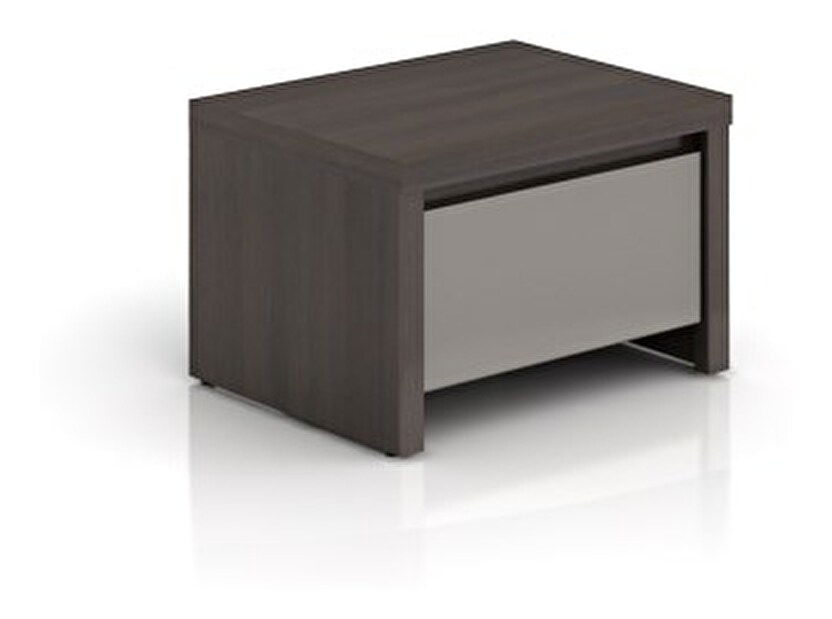 Nočný stolík BRW Kaspian KOM1S (wenge + vysoký lesk sivý)