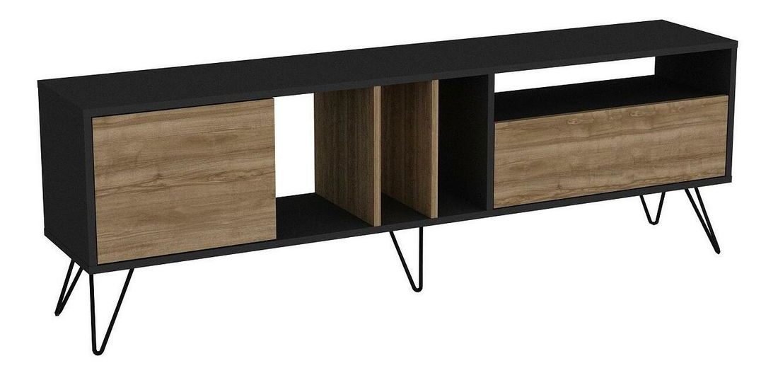 TV asztal/szekrény Mistique 180 (dió + fekete) 