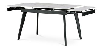 Masă sufragerie extensibilă Hildebranda (marmură alb) (pentru 4-6 persoane)