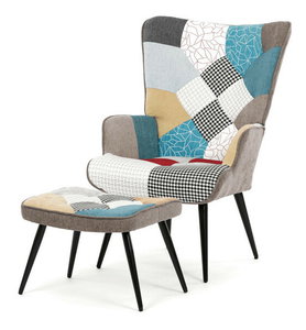 Kreslo s taburetkou Akitta (viacfarebná)