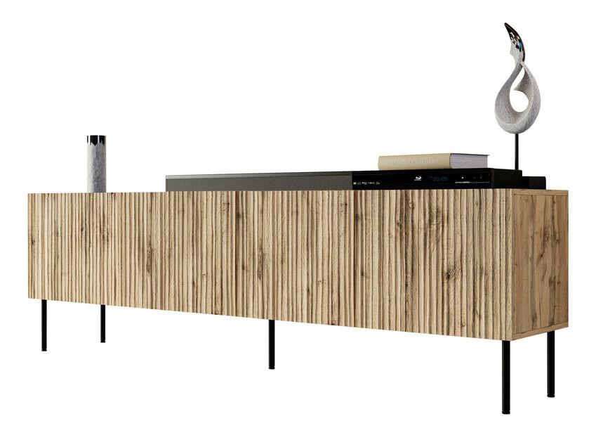 Masă TV/ Dulap/Dulap Lameland (Stejar Wotan + Stejar Wotan + negru grafit)