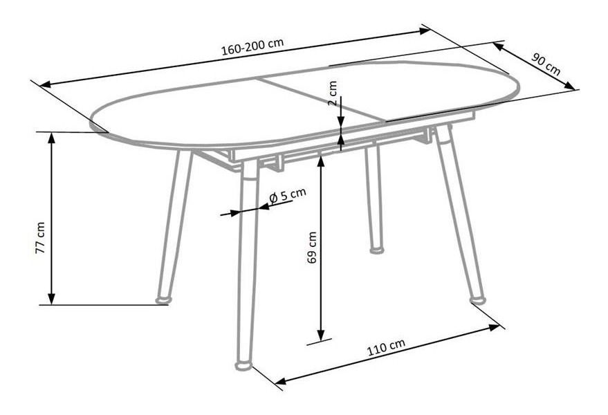 Masă de sufragerie Calia (Alb + Lemn)