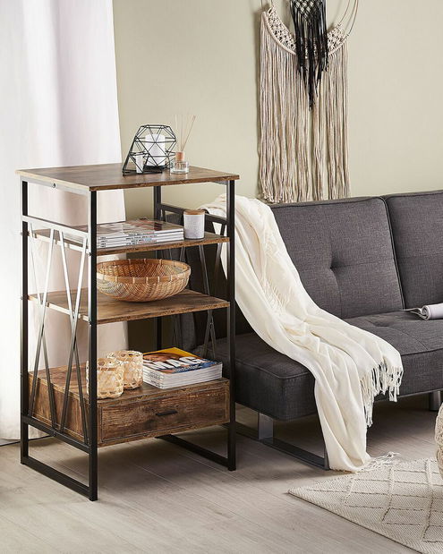 Regál Kuna 4P (tmavohnedá)