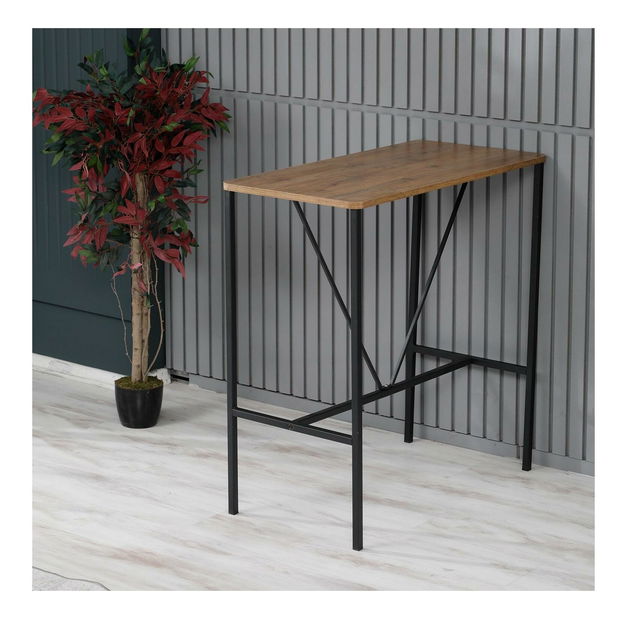 Barski stol Nathaniel (orah + crna)