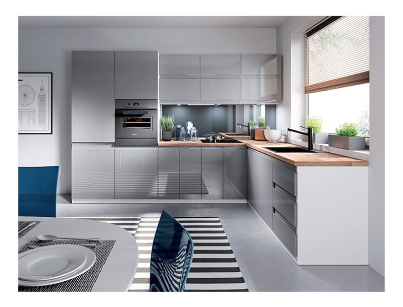 Horná kuchynská skrinka G60K Aurellia (biela + sivý lesk)