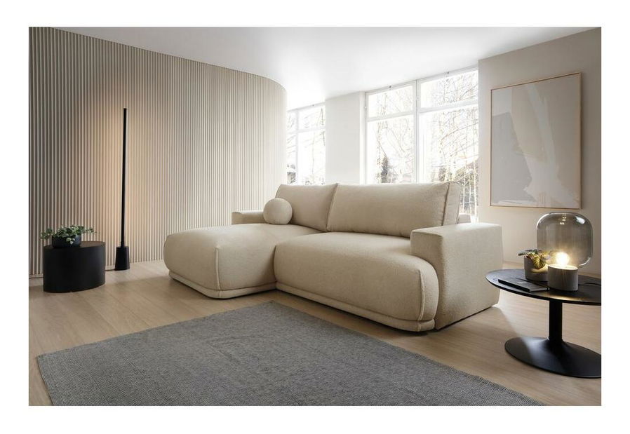 Kutna garnitura Dita mini (L) (svijetlobež + crna)