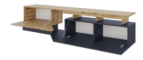 Set mobilier living Bokas II (Alb + Stejar wotan) 