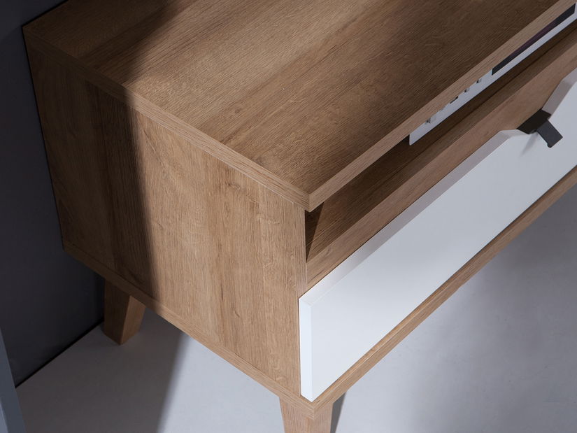 Dulap de haine Mimone SZ2D1SZ (Stejar auriu + Alb mat + grafit)