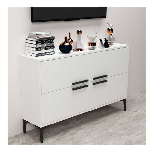 TV asztal/szekrény Kipobu (fehér) 