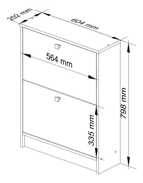 Cipőtároló Simran (fehér + szürke grafit)