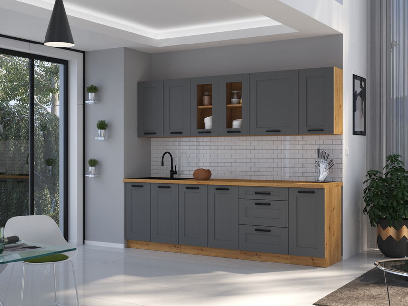 Ușă pentru mașina de spălat vase încorporată Lucid ZM 446 x 570 (Stejar artisan + dustgrey)