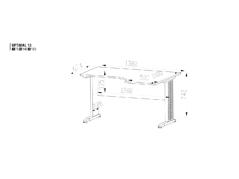 PC stolík Optimal 13