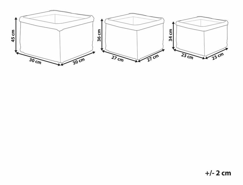 Sada 3 kvetináčov Rivul (béžová)