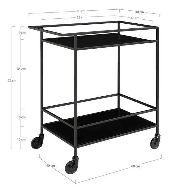 Kézi kocsi Vistalia 2 (fekete)