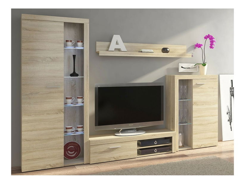 Nappali bútorsor Rokara (szonoma tölgy) (LED világítás)