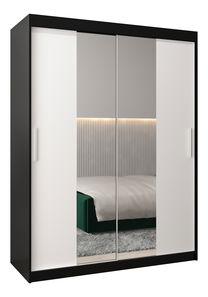 Ruhásszekrény 150 cm Toki 1 (matt fekete + matt fehér)