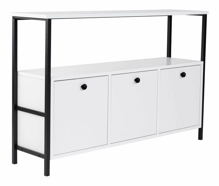 Konzolový stolík Solac (biela + čierna)