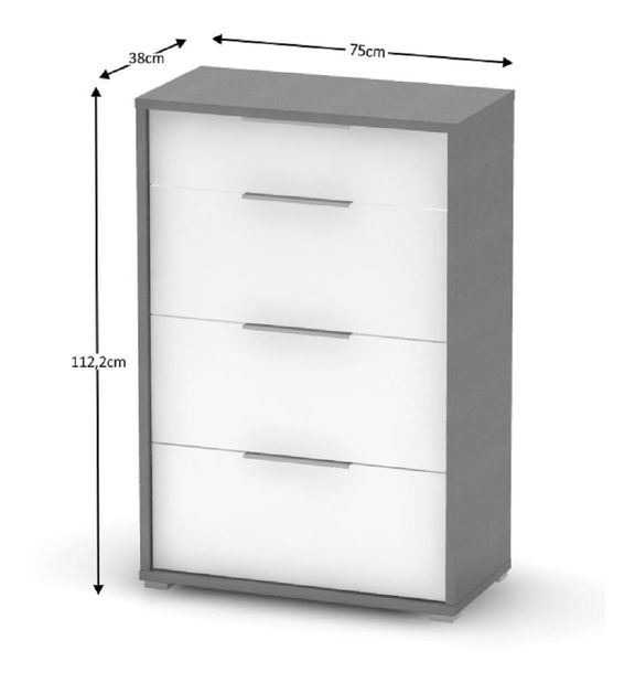 Komoda Hamila NEW TYP 22 (grafit + bijela)