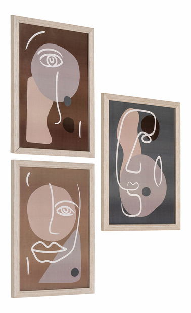 Set 3 ks obrazov Mavandria 1 (prírodná)