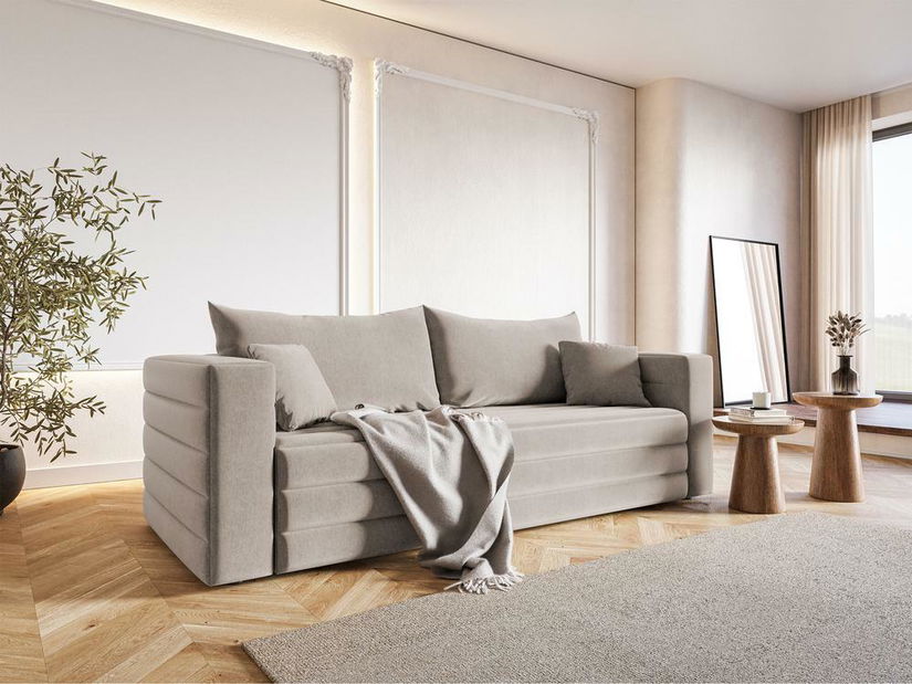 Háromszemélyes kanapé Liluetta (világos bézs + fekete)