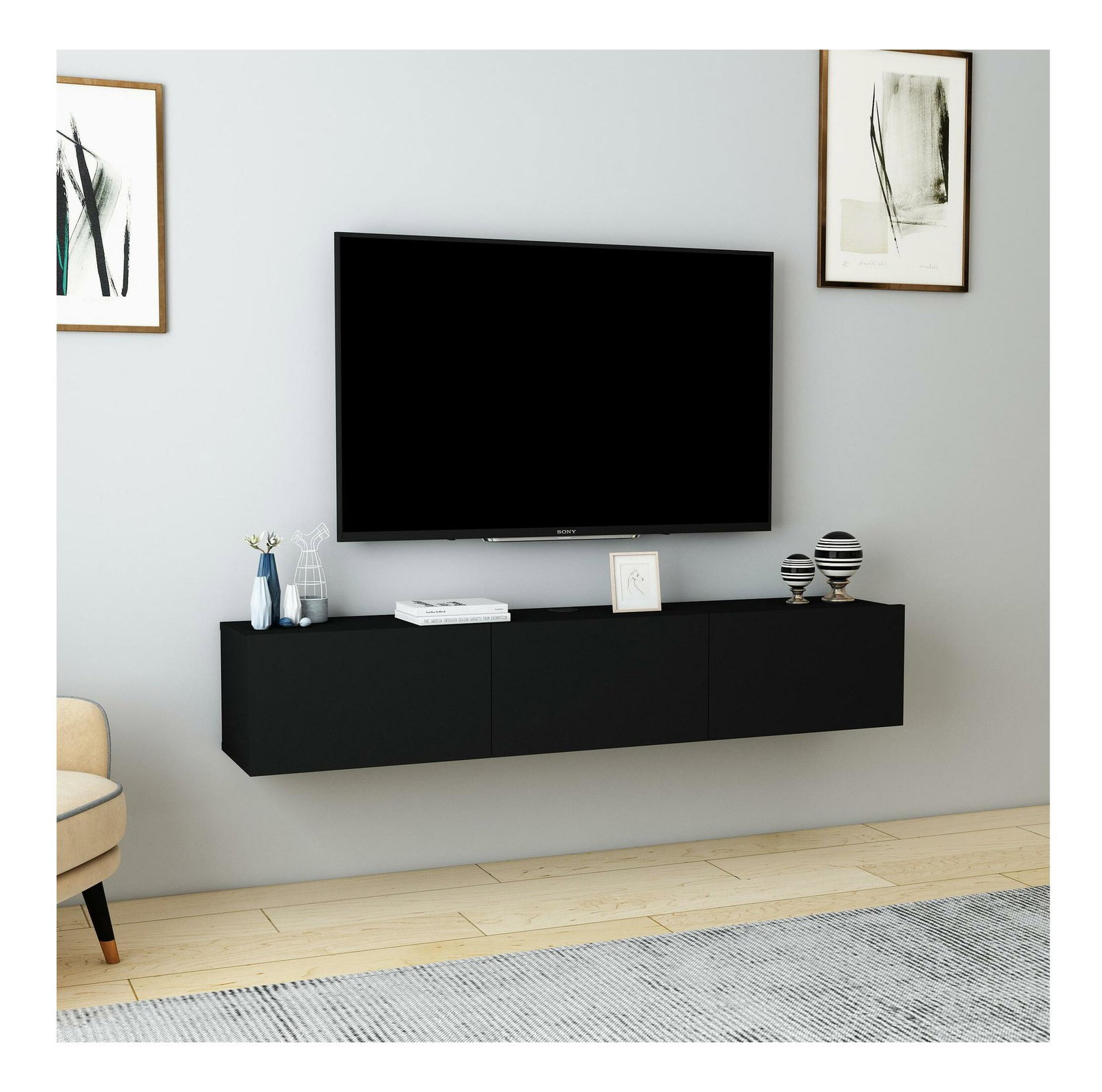 Masă TV/Dulap Dereba (Negru)