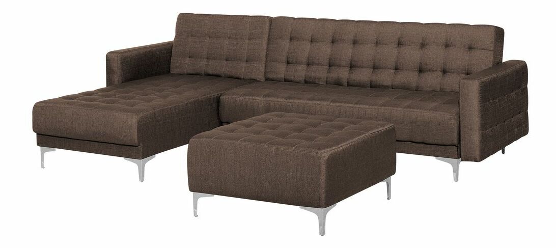 Sedacia súprava Aberlady (hmavě hnedá) (s otomanom) (P)