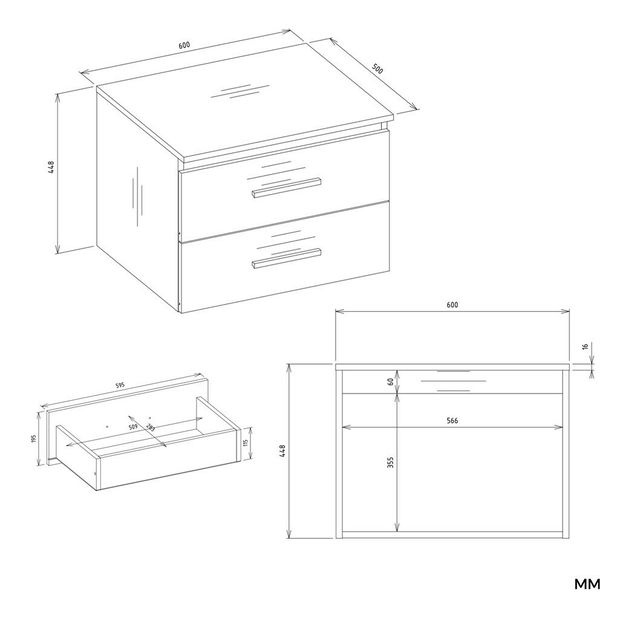 Skrinka pod umývadlo Neltossa 1 60 (biela)