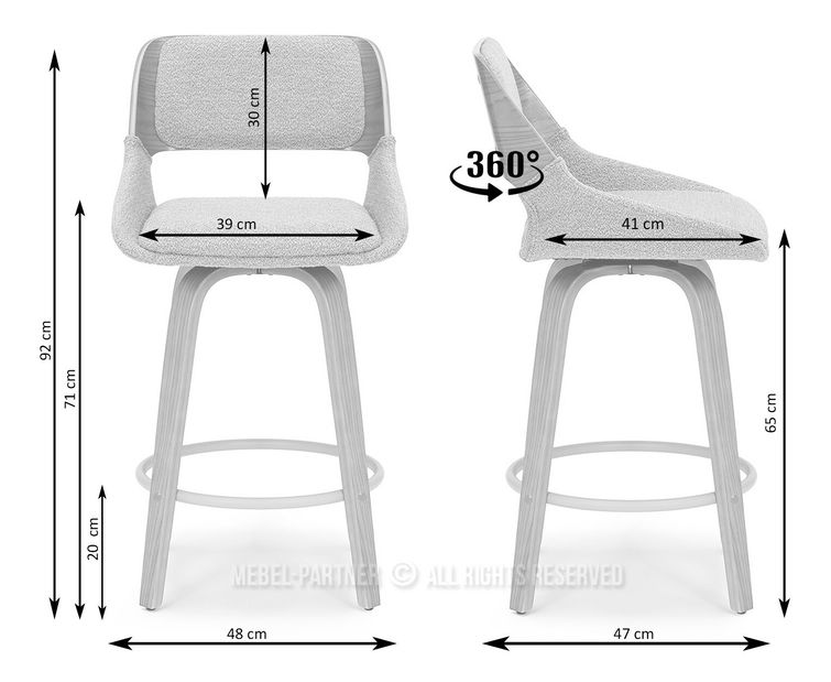 Scaun bar CH61 (bej + gri)