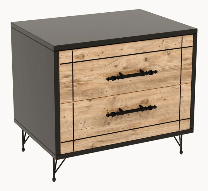 Éjjeliszekrény Natasha (tölgy + fekete)