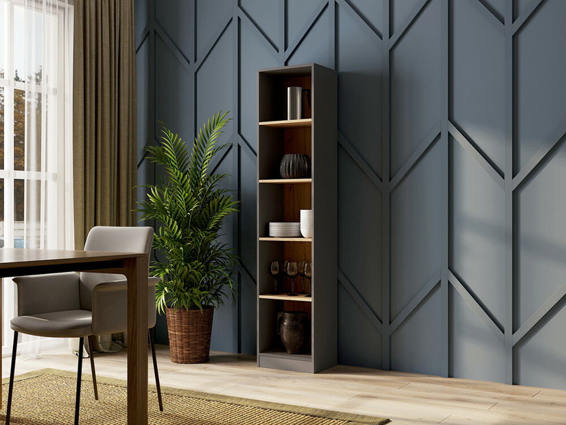 Regál Refarencios 5 (antracit + dub artisan)